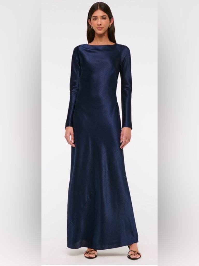 Abercrombie & Fitch Long-Sleeve Cowl Back Maxi Dress
